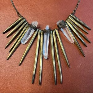Statement Piece Spike Quartz Necklace